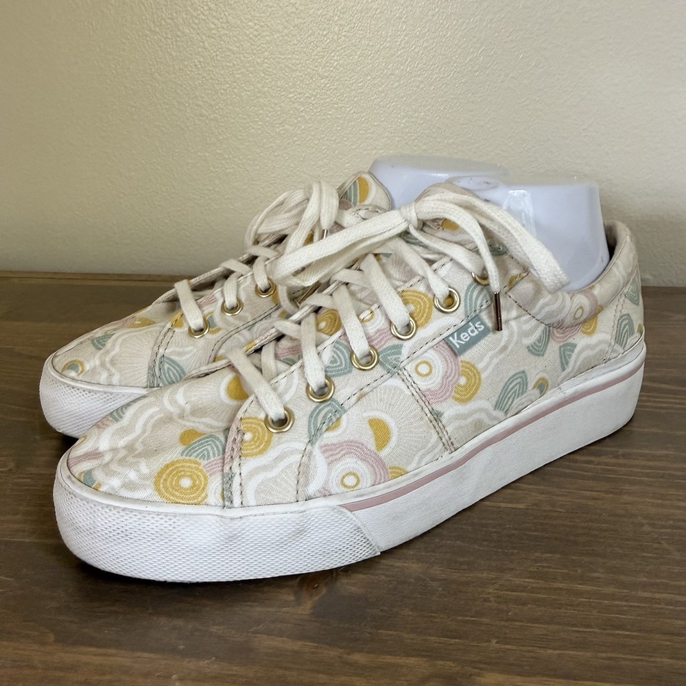 Keds Womens 9 Floral Jump Kick Duo‎ Platform Sneakers Shoes